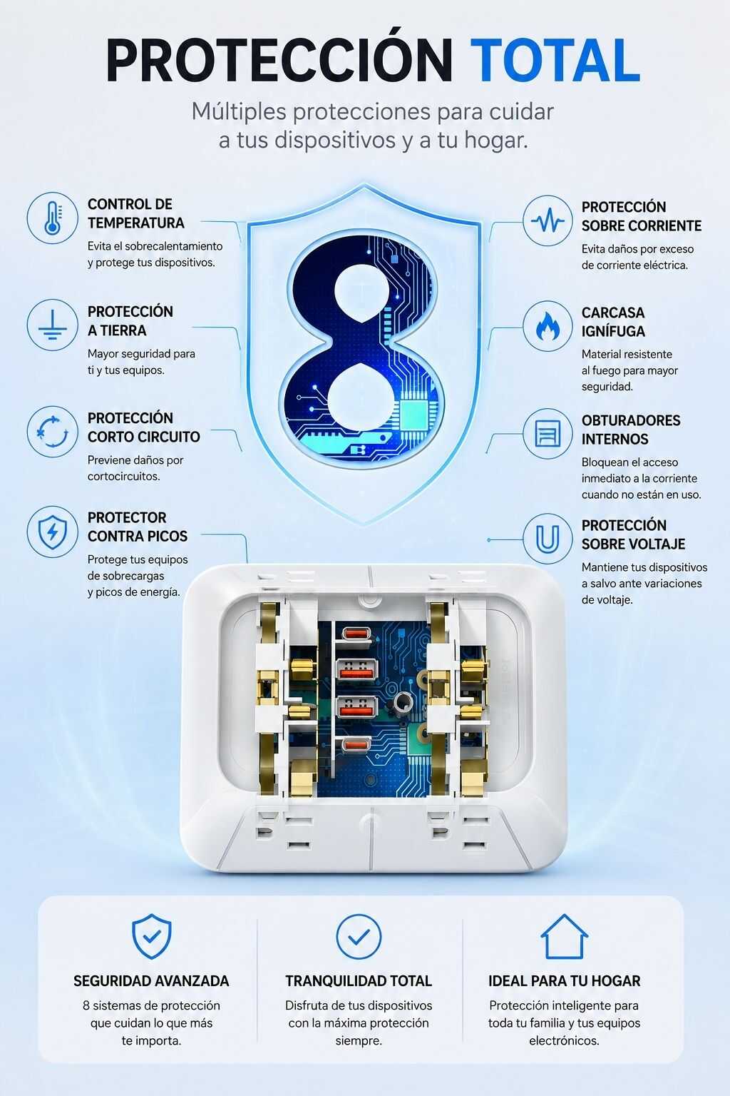 Ocho sistemas de protección integrados en ConnectAll